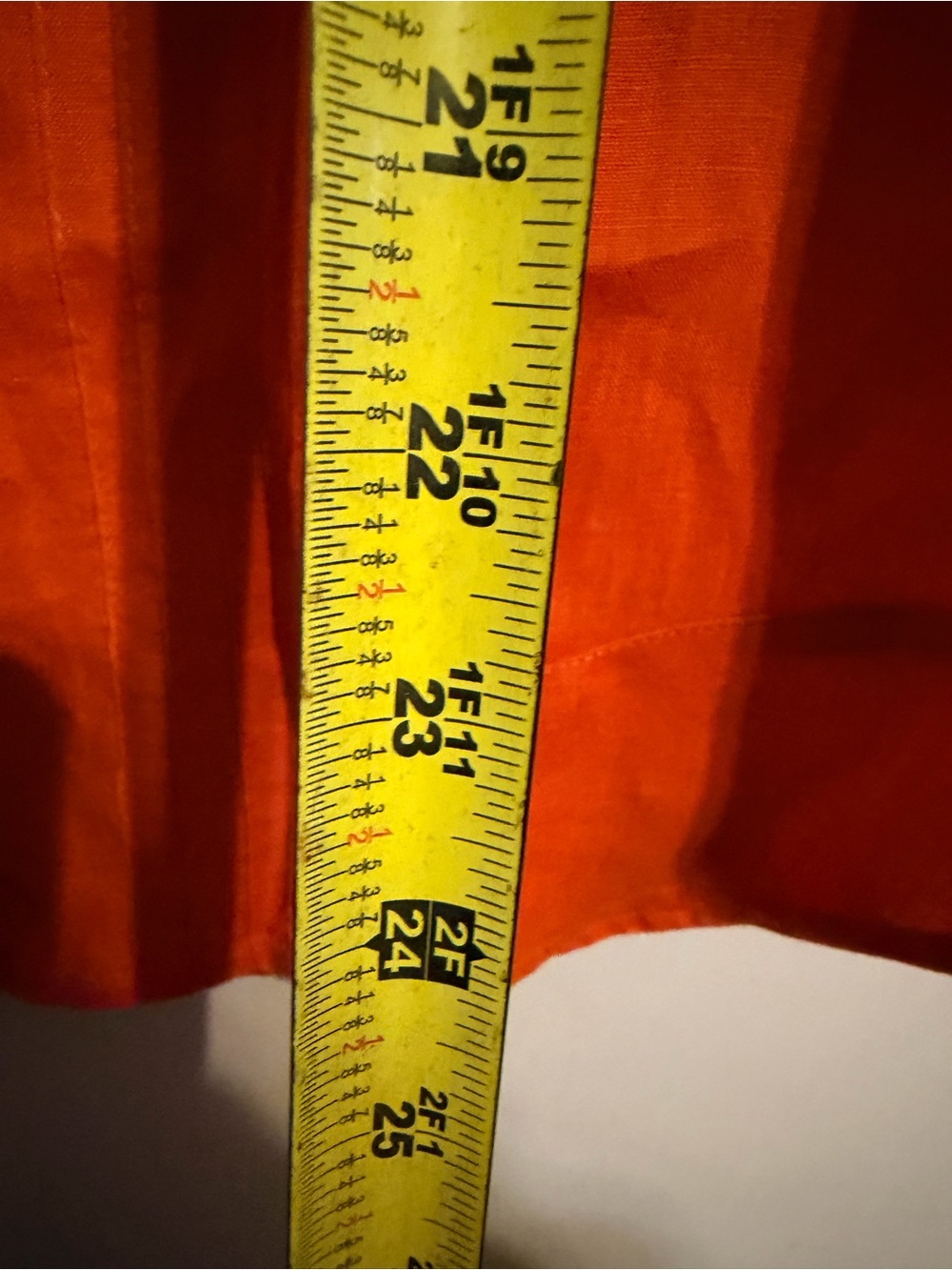 The Diva Collection Orange Pintuck Button Front Blouse XS Linen Look 3/4 Sleeve - Picture 5 of 12